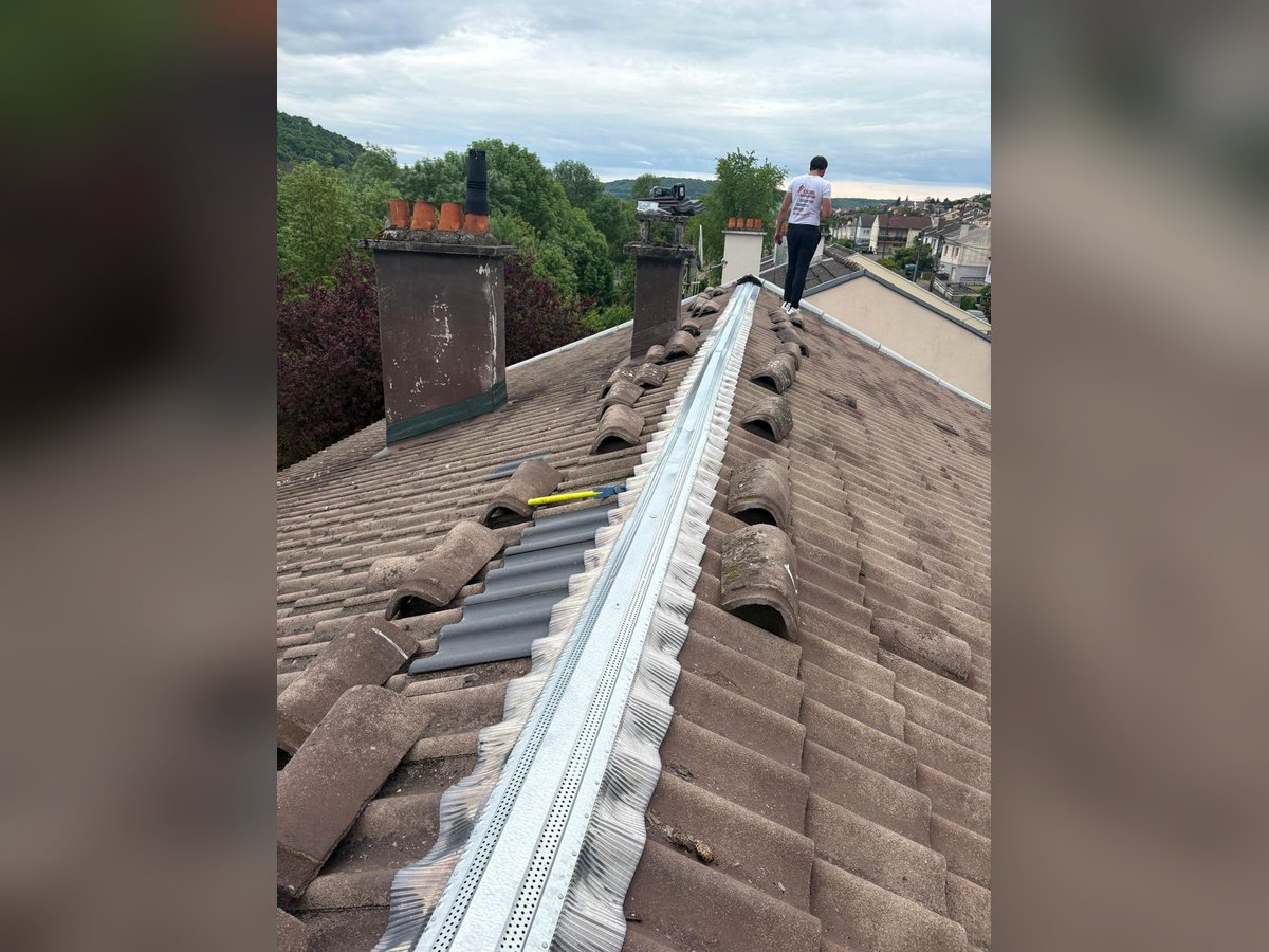 Remplacement d'un closoir plastique par un closoir zinc-plomb ventilé par Calmel Couverture
